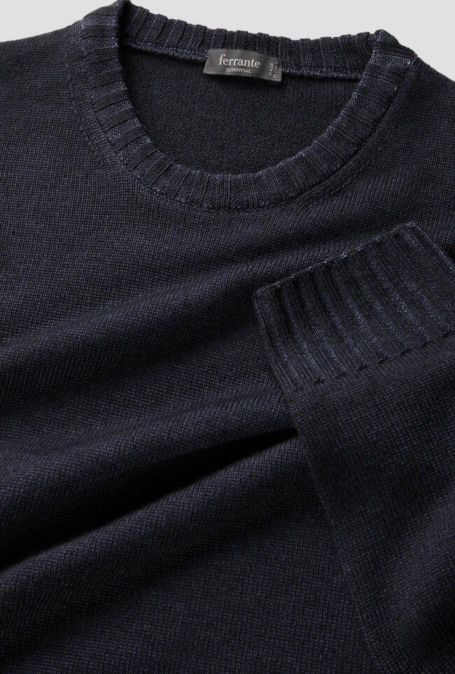 Garmentn dyed two yarn crew neck ESSENTIAL - Ferrante | img vers.1300x/